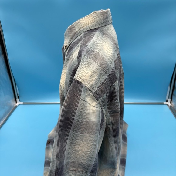 Carhartt Men’s Relaxed Casual Button Down Shirt Gray and White 2XL - Picture 3 of 13
